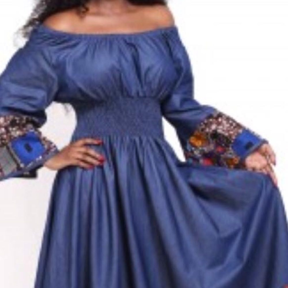 Denim Off Shoulder Dress